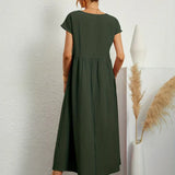 Ursina™ | Midikleid aus fliessendem Stoff
