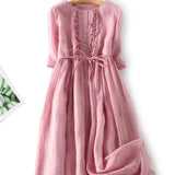 Nadège™ | Maxikleid mit Federbesatz